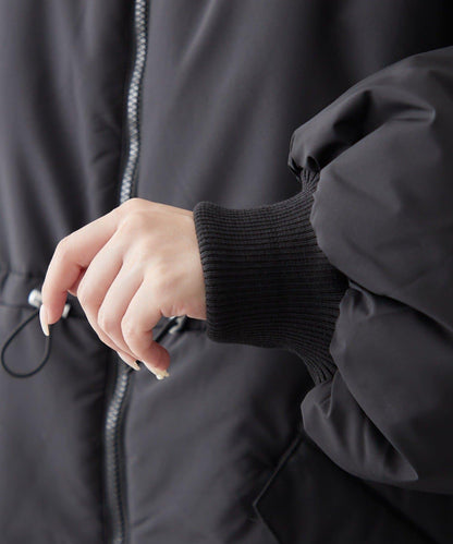 帶毛領抽繩中棉夾克