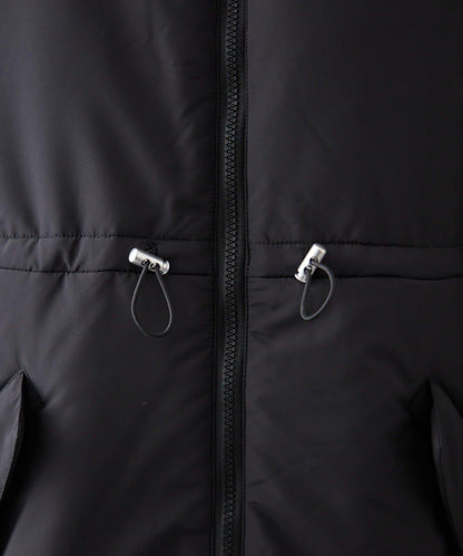 帶毛領抽繩中棉夾克