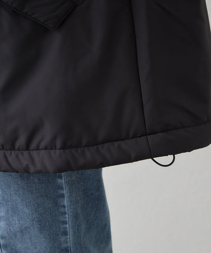 帶毛領抽繩中棉夾克