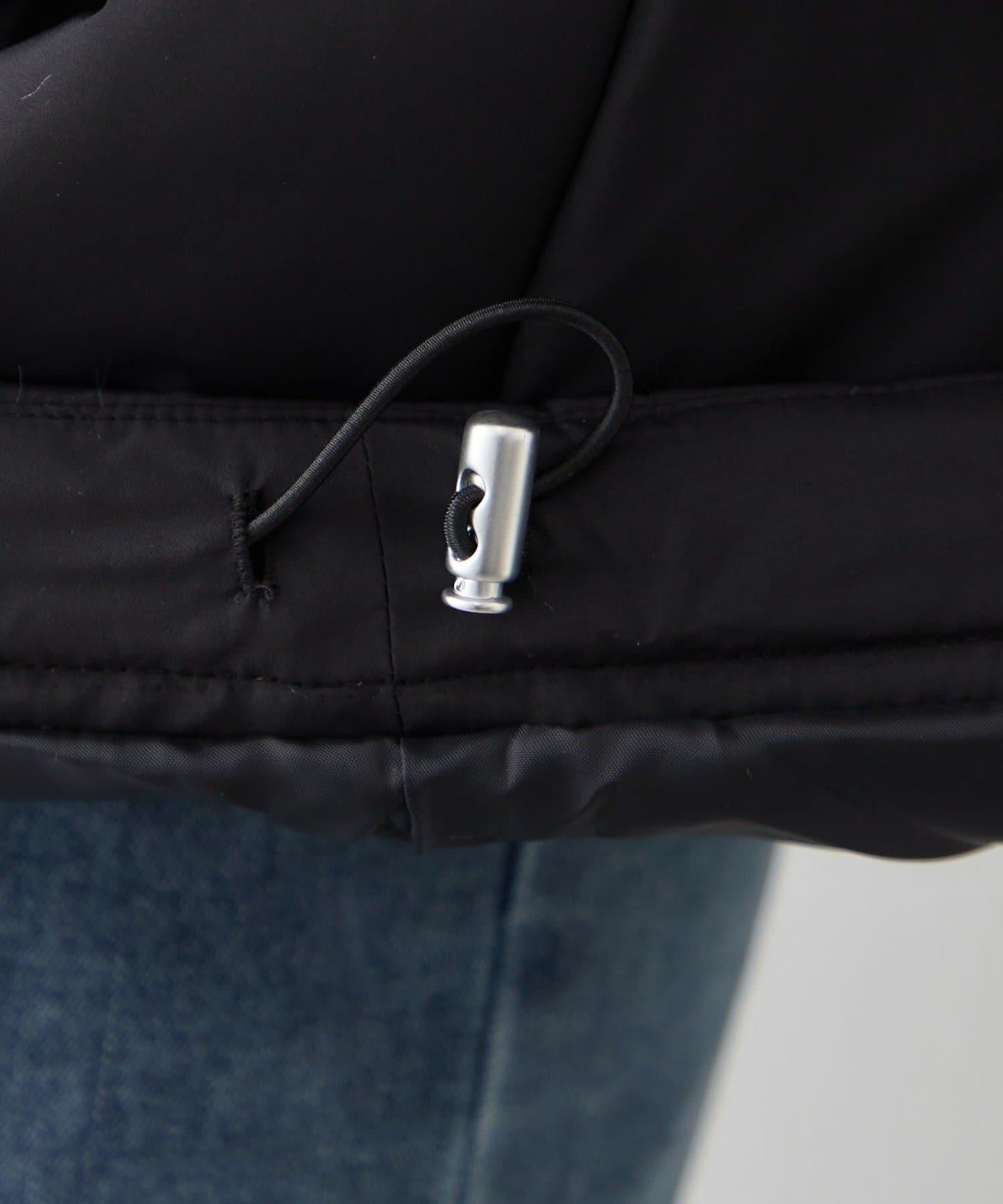 帶毛領抽繩中棉夾克