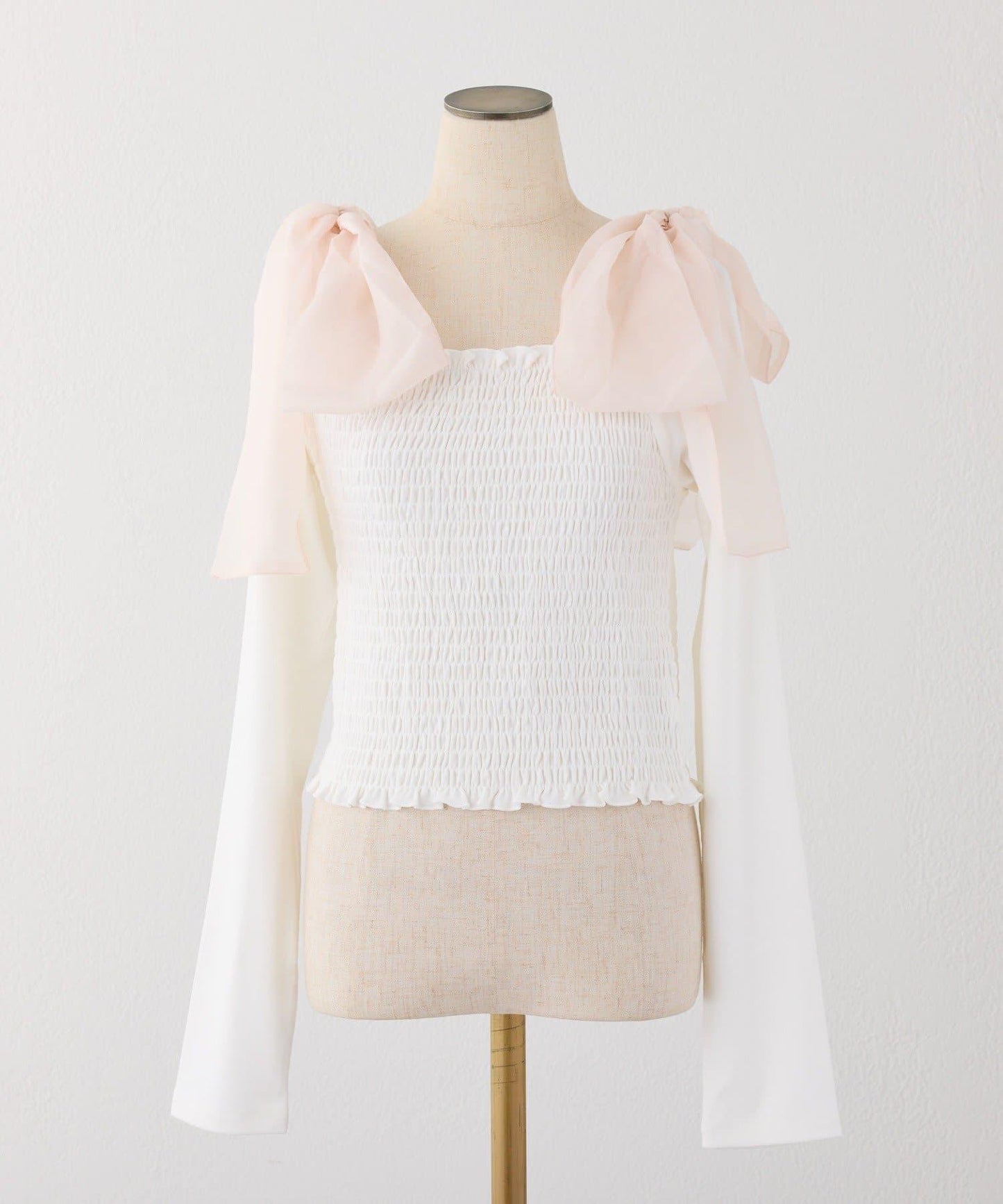 肩帶蝴蝶結褶皺內搭