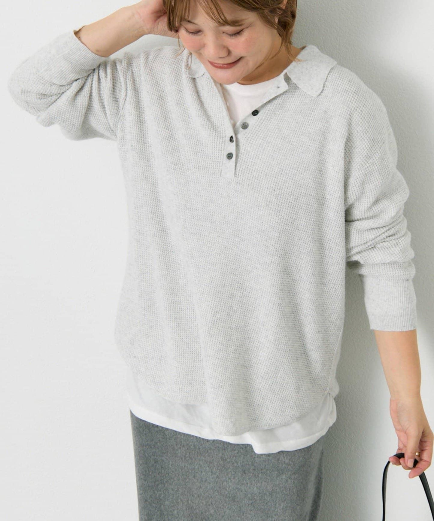 華夫格針織POLO衫