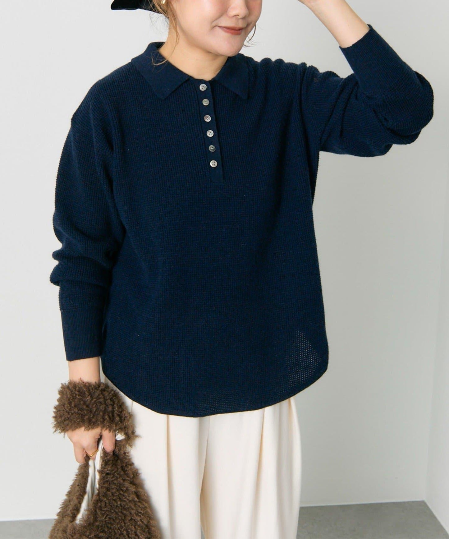 華夫格針織POLO衫