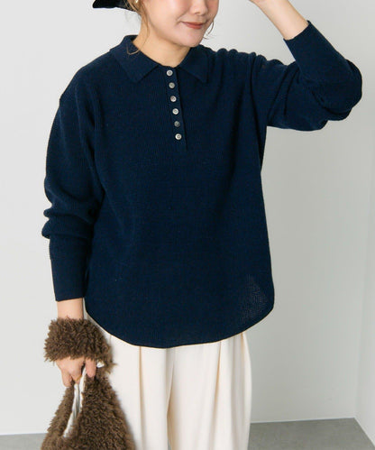 華夫格針織POLO衫