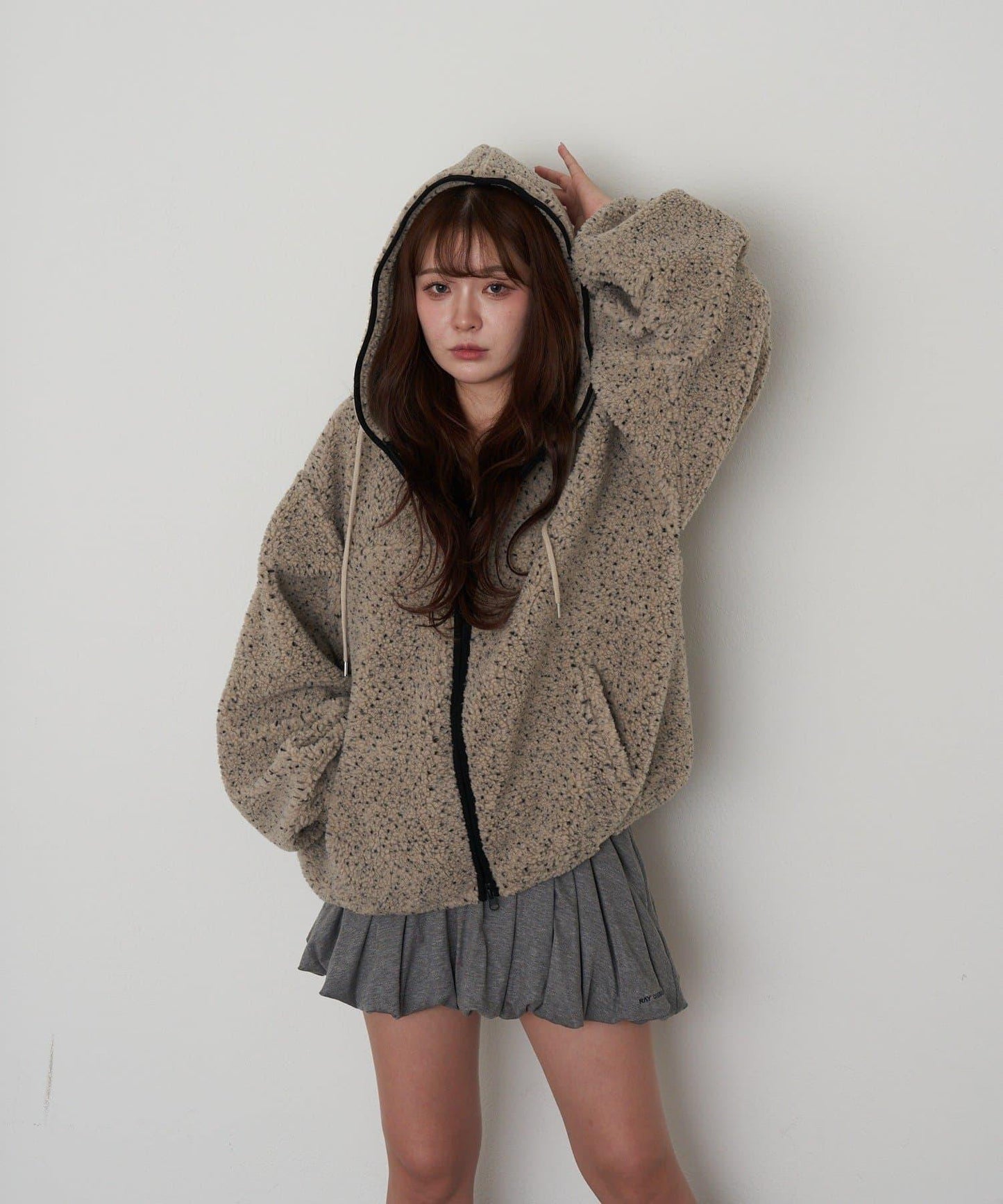 連帽拉鍊抓絨外套