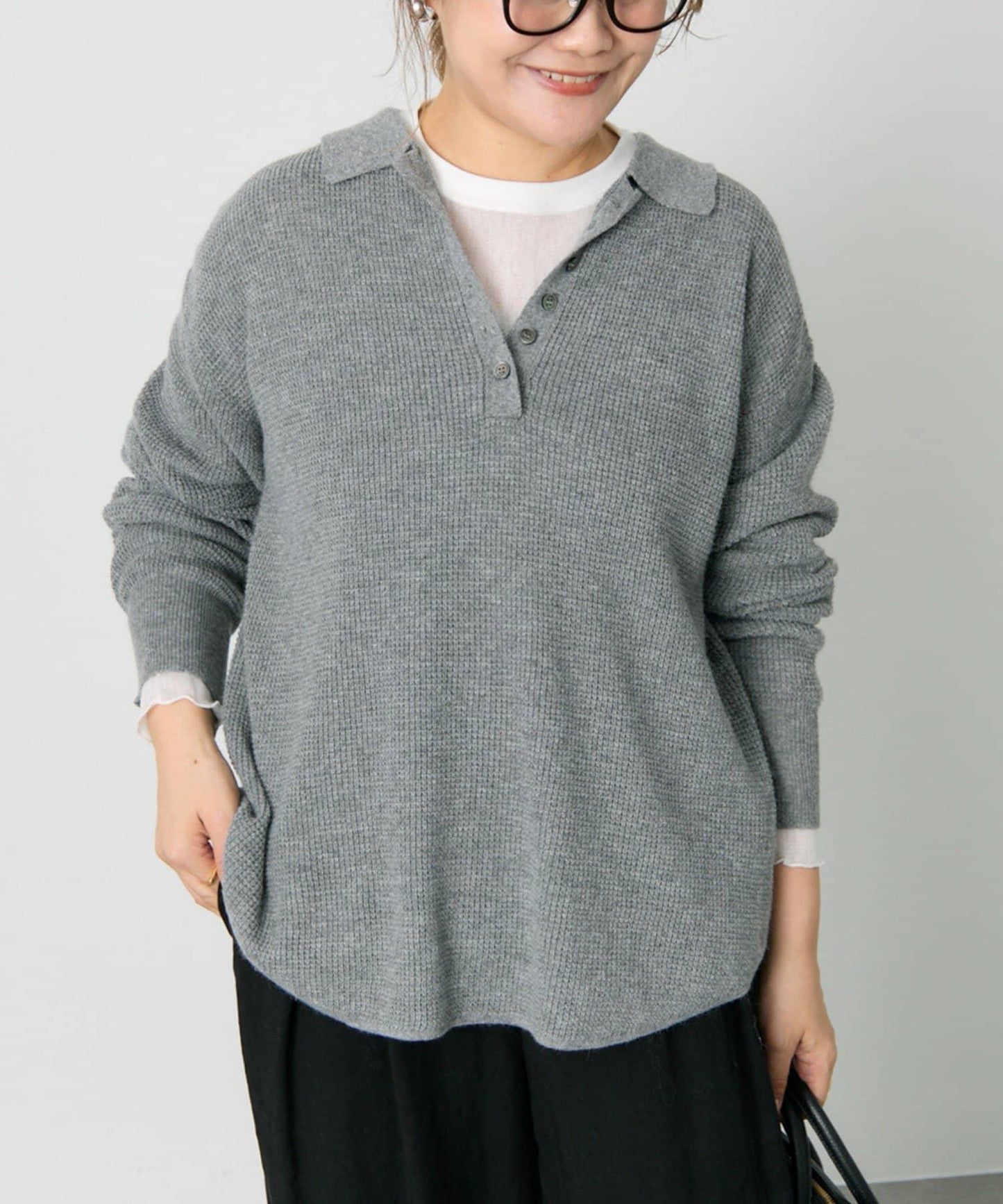 華夫格針織POLO衫