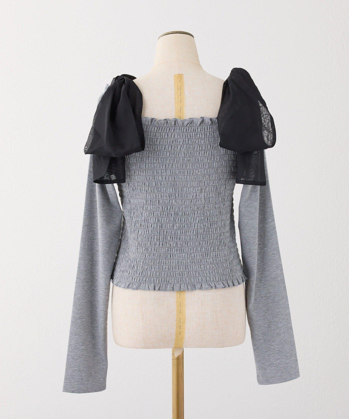 肩帶蝴蝶結褶皺內搭