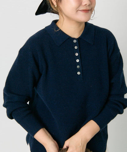 華夫格針織POLO衫