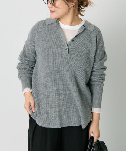 華夫格針織POLO衫