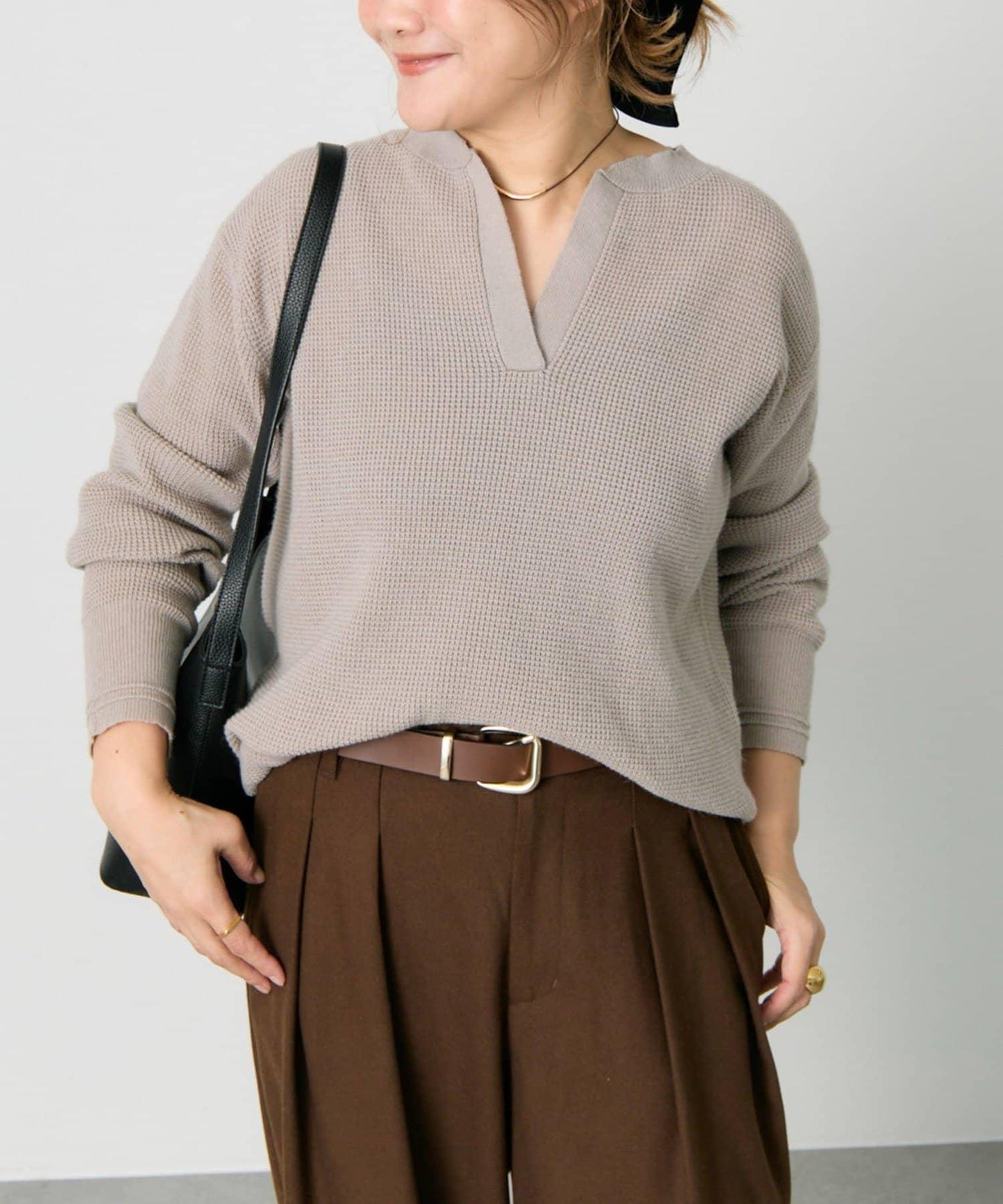 亨利領華夫格針織衫