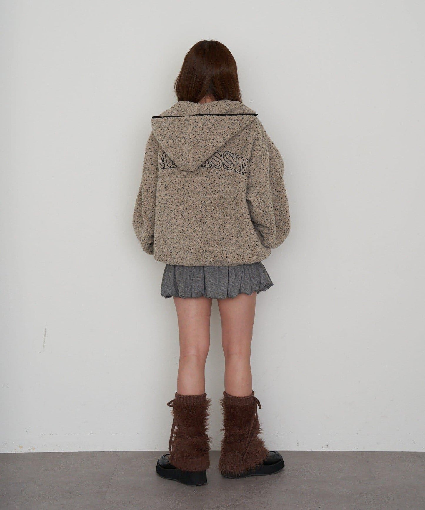 連帽拉鍊抓絨外套