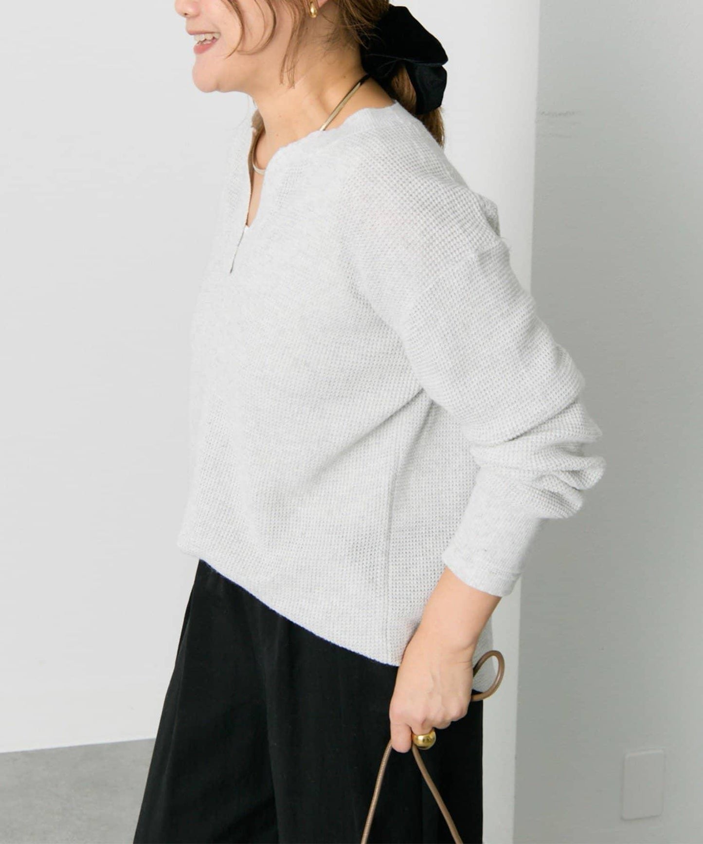 亨利領華夫格針織衫