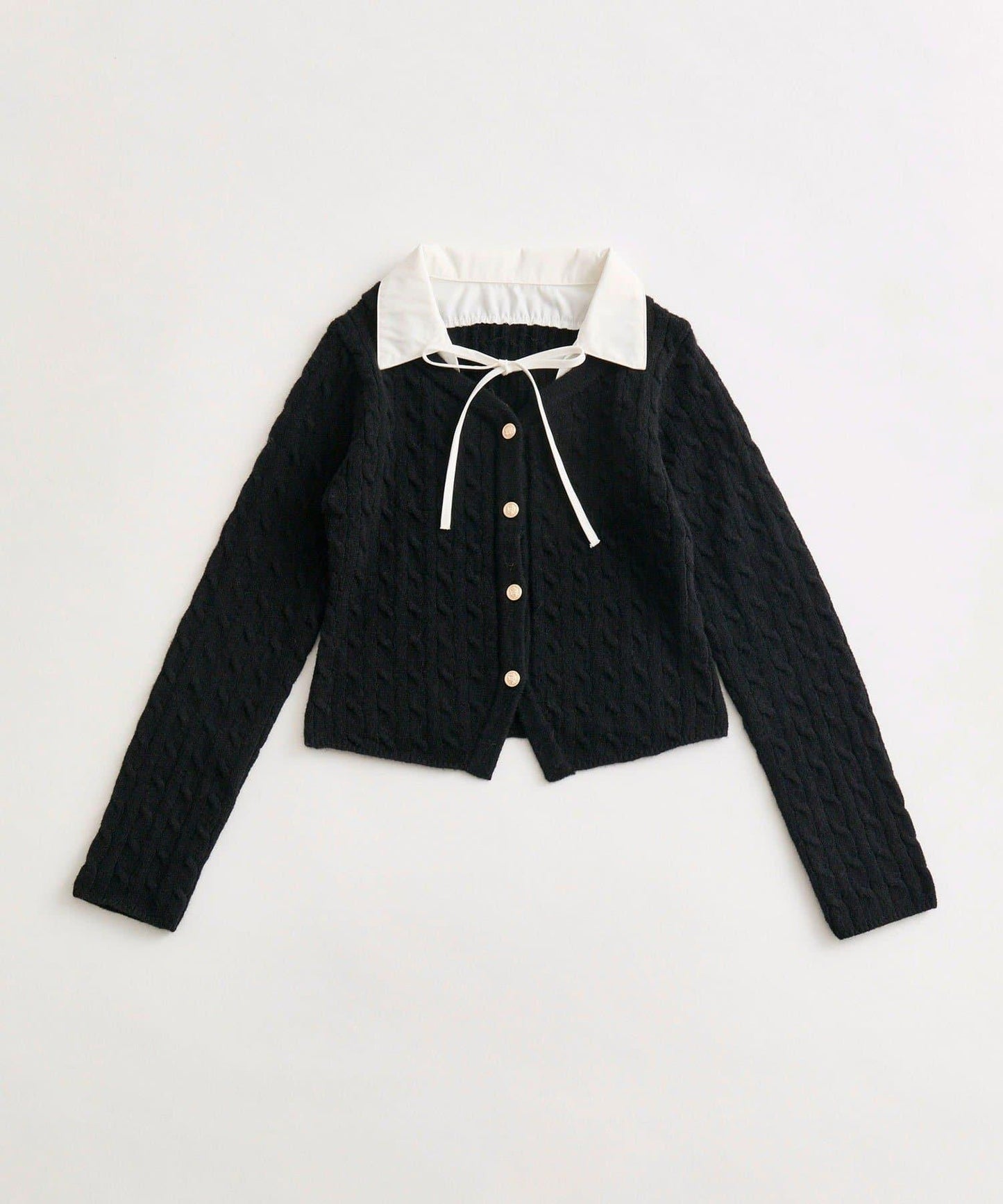 金色紐扣疊穿針織衫