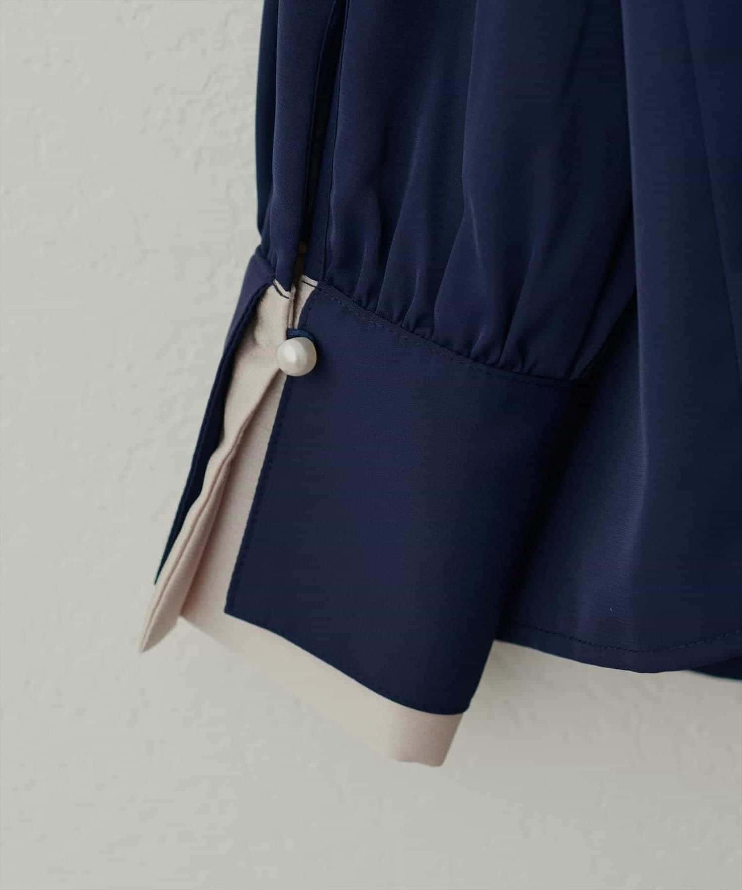 〈osono〉拼色疊領襯衫