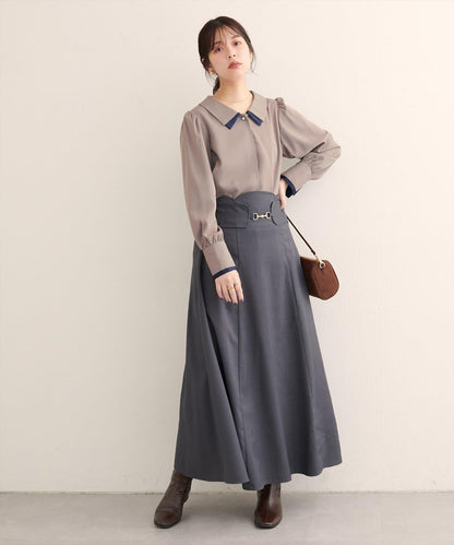 〈osono〉拼色疊領襯衫