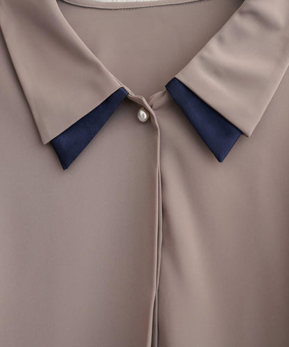 〈osono〉拼色疊領襯衫