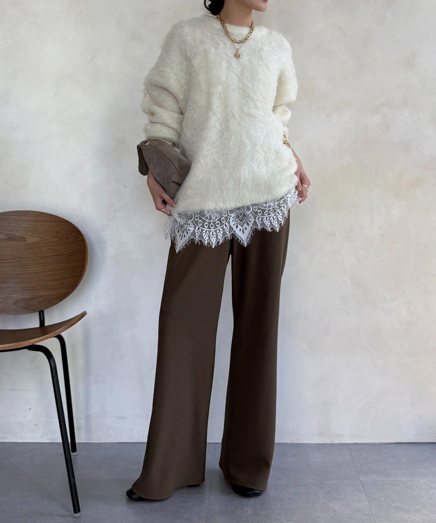 長款毛絨套頭衫