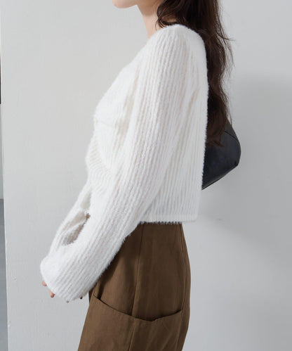 毛邊扭結套頭衫