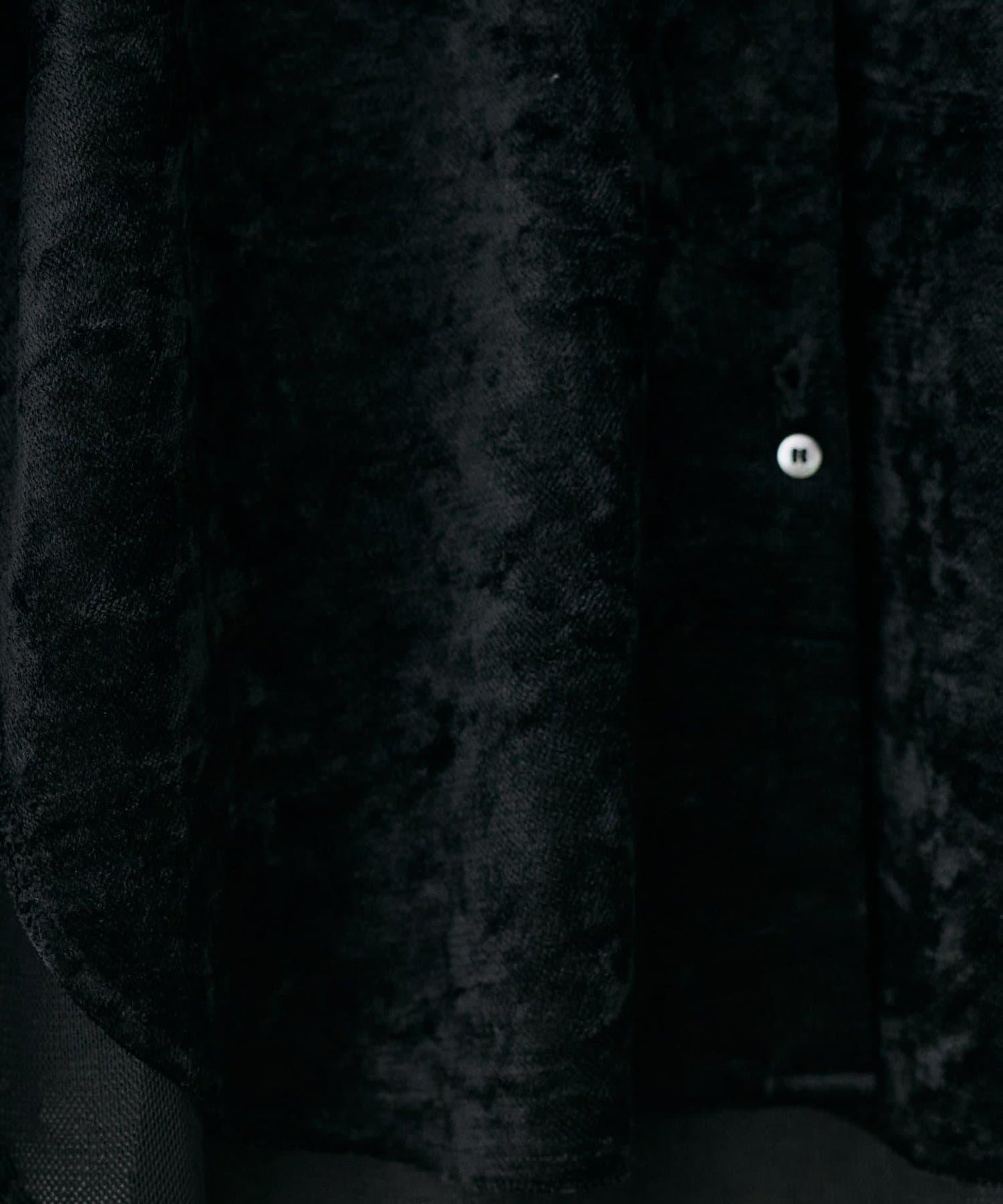 【LARUTA】透視網紗天鵝絨襯衫