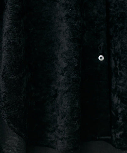 【LARUTA】透視網紗天鵝絨襯衫