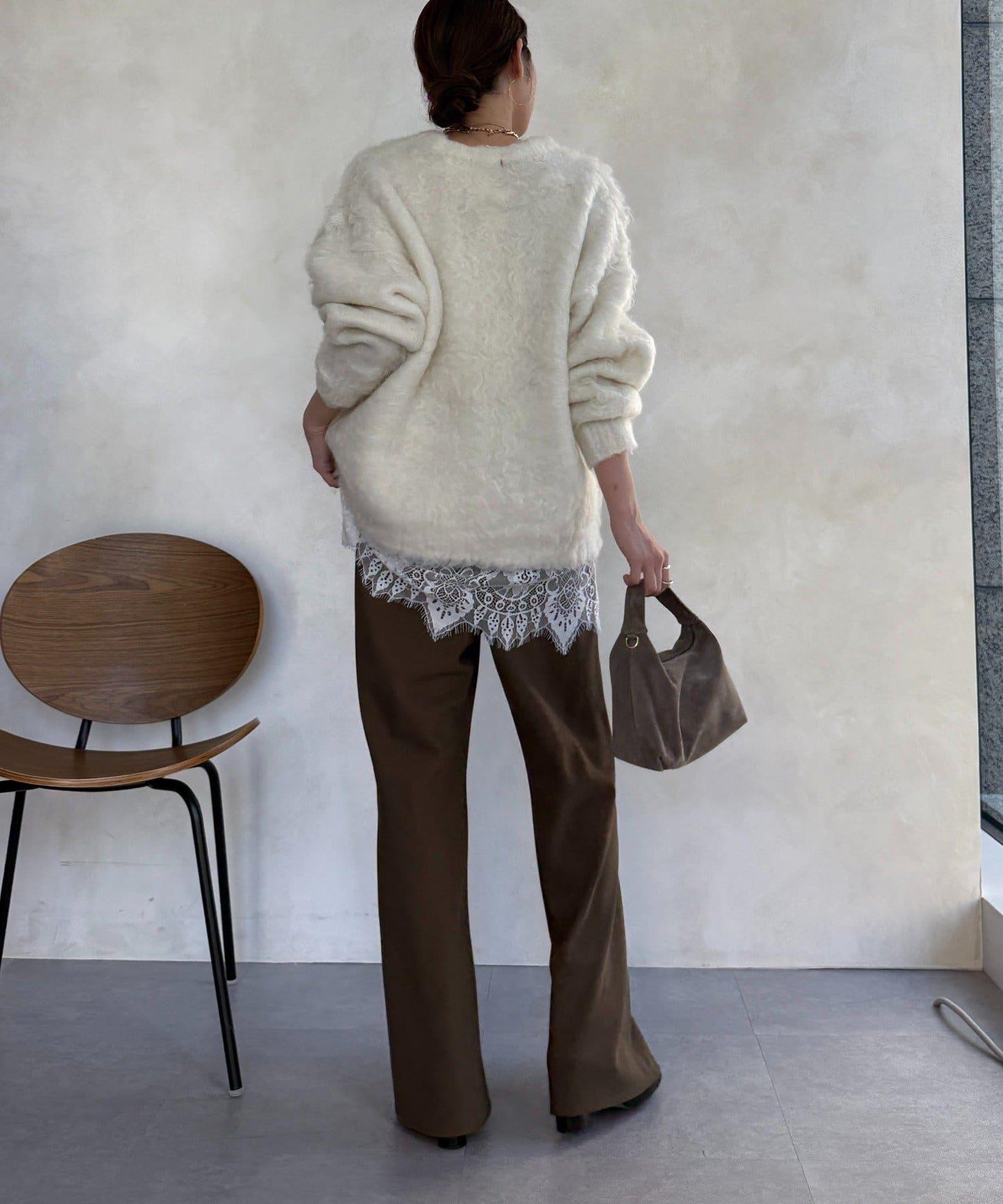 長款毛絨套頭衫