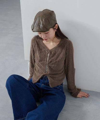 毛邊扭結套頭衫