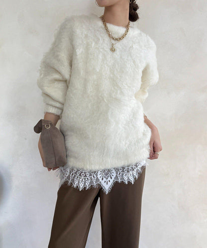 長款毛絨套頭衫