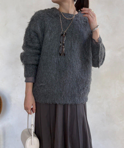 長款毛絨套頭衫