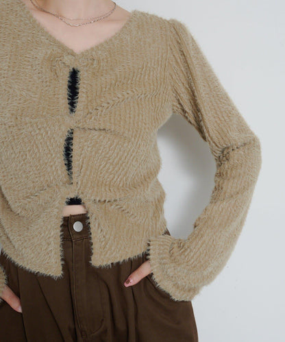 毛邊扭結套頭衫