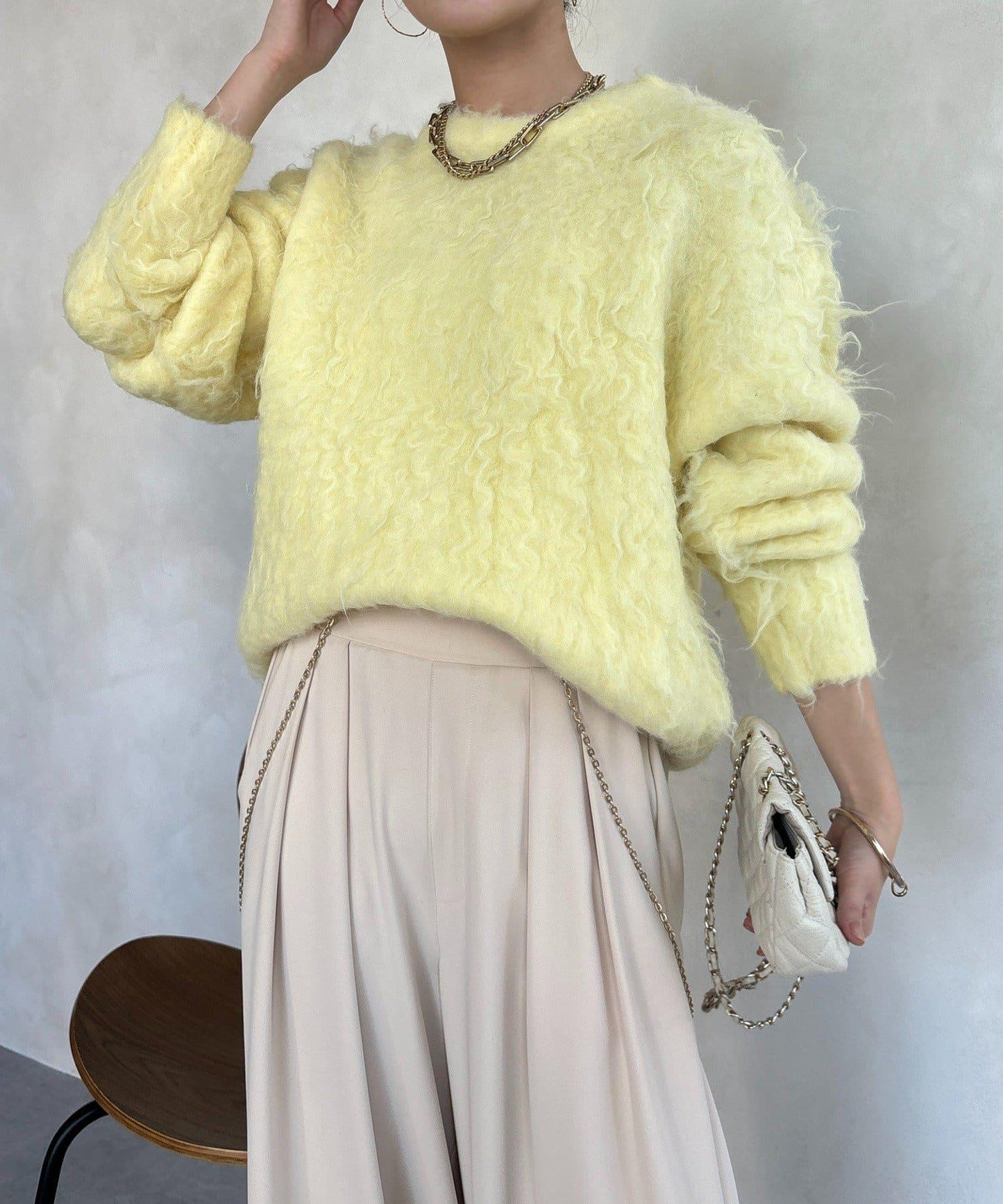 長款毛絨套頭衫