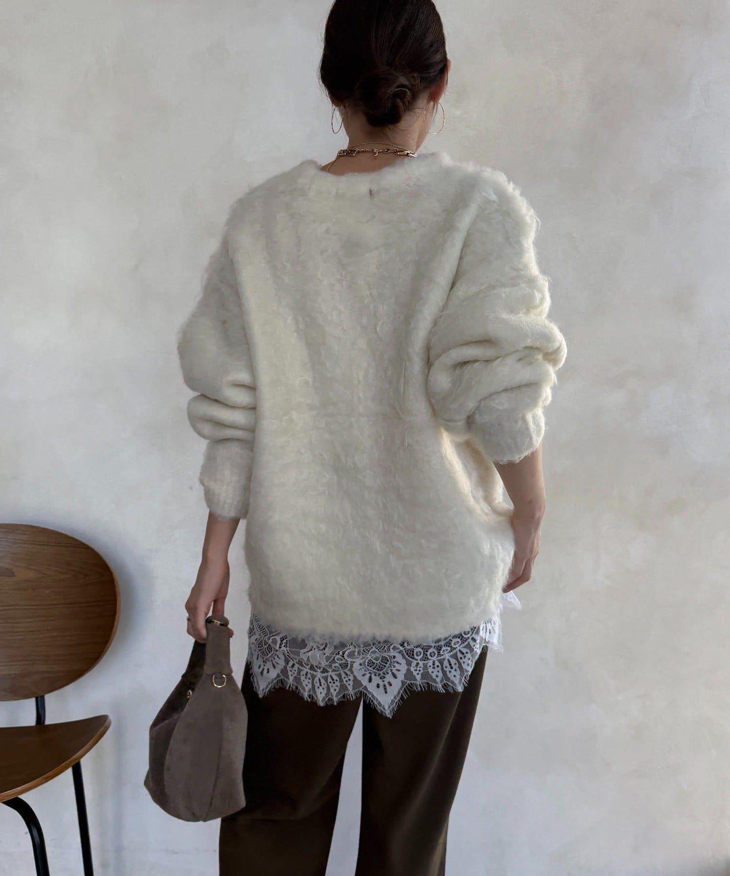 長款毛絨套頭衫