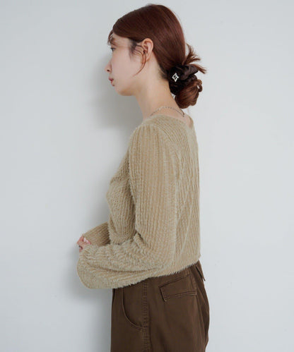 毛邊扭結套頭衫