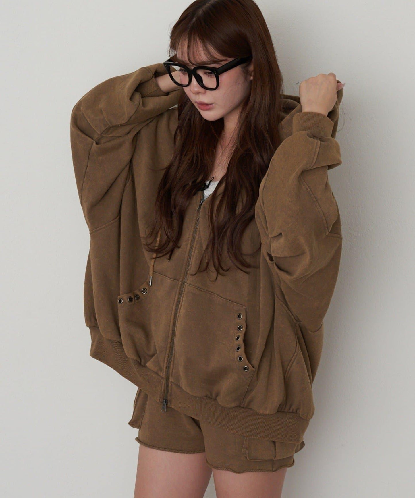 水洗色寬鬆衛衣 / 連帽衫