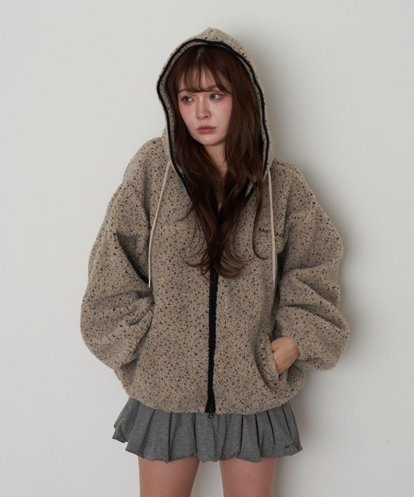 連帽拉鍊抓絨外套