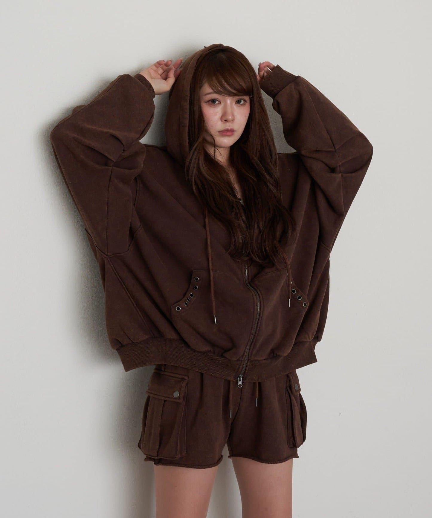 水洗色寬鬆衛衣 / 連帽衫