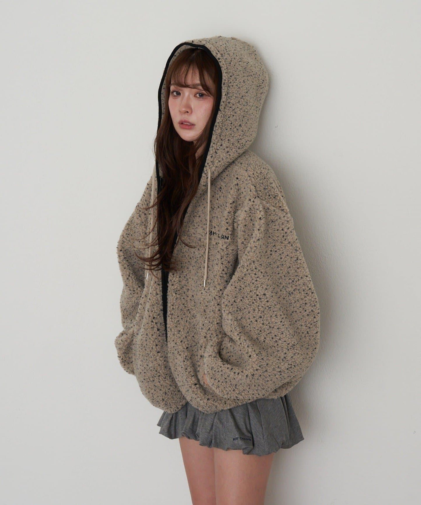 連帽拉鍊抓絨外套