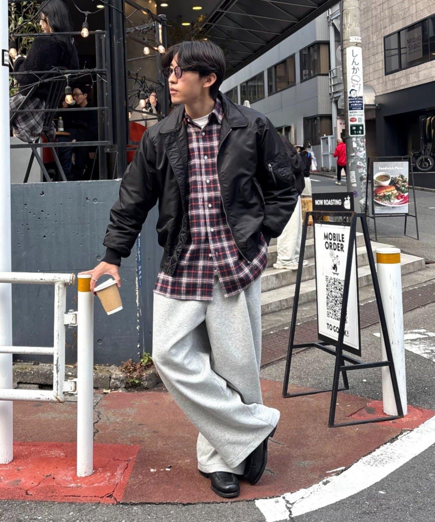 【PATTIPATTI】寬鬆格紋法蘭絨襯衫