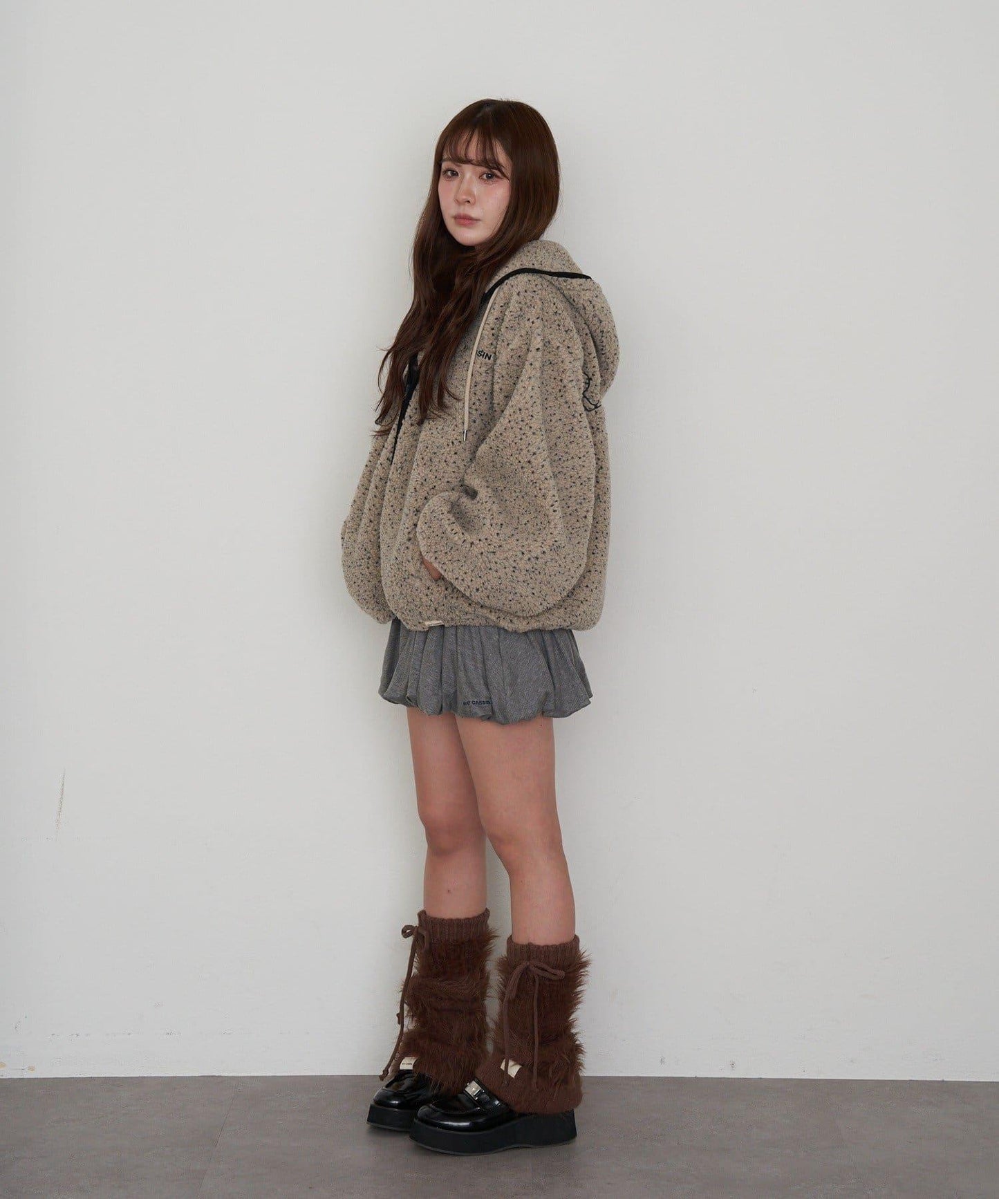 連帽拉鍊抓絨外套