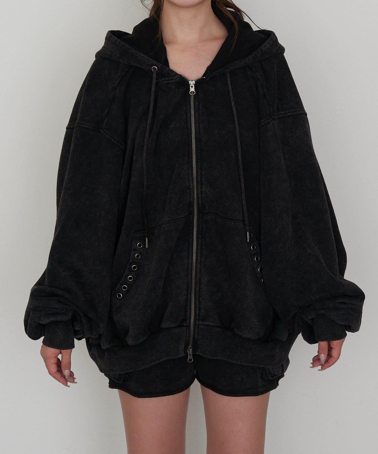 水洗色寬鬆衛衣 / 連帽衫