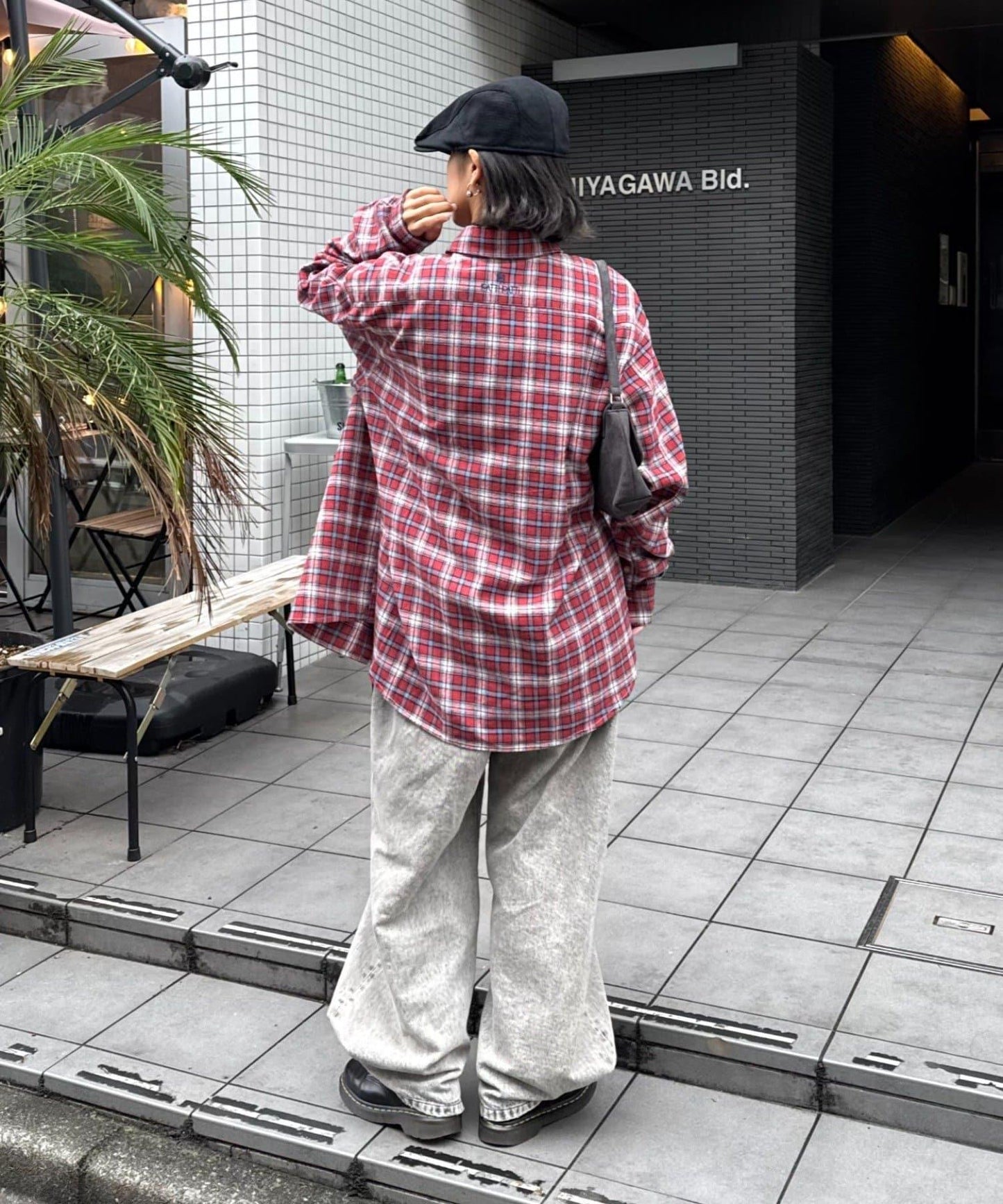 【PATTIPATTI】寬鬆格紋法蘭絨襯衫