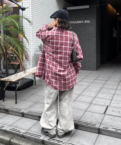 【PATTIPATTI】寬鬆格紋法蘭絨襯衫