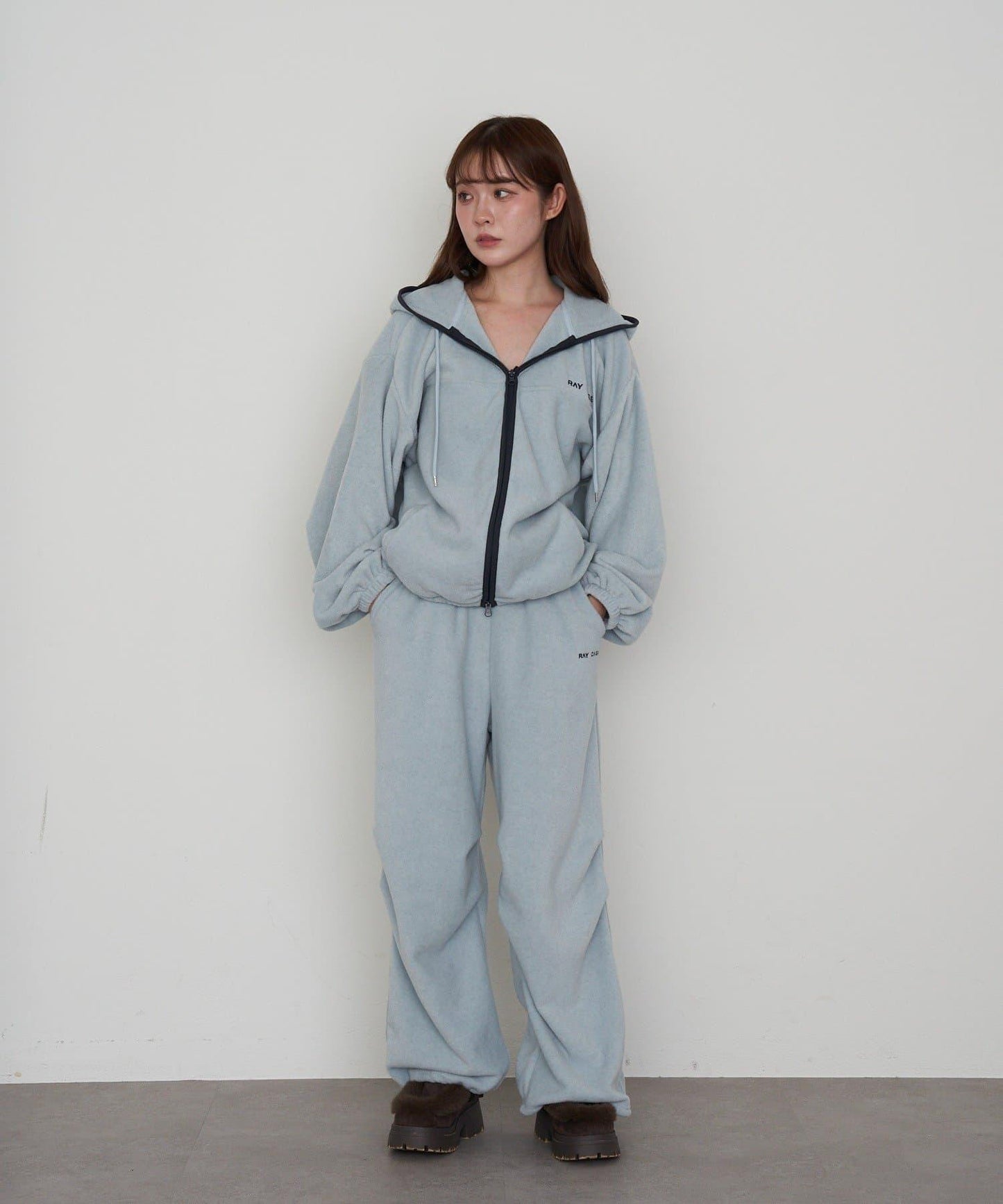 連帽拉鍊抓絨外套