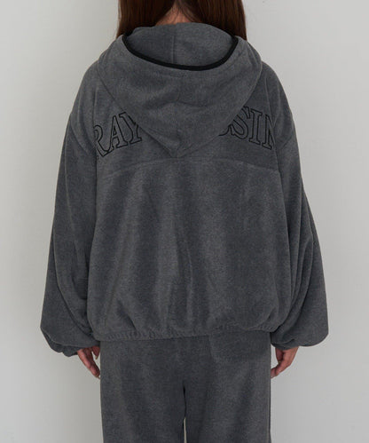 連帽拉鍊抓絨外套