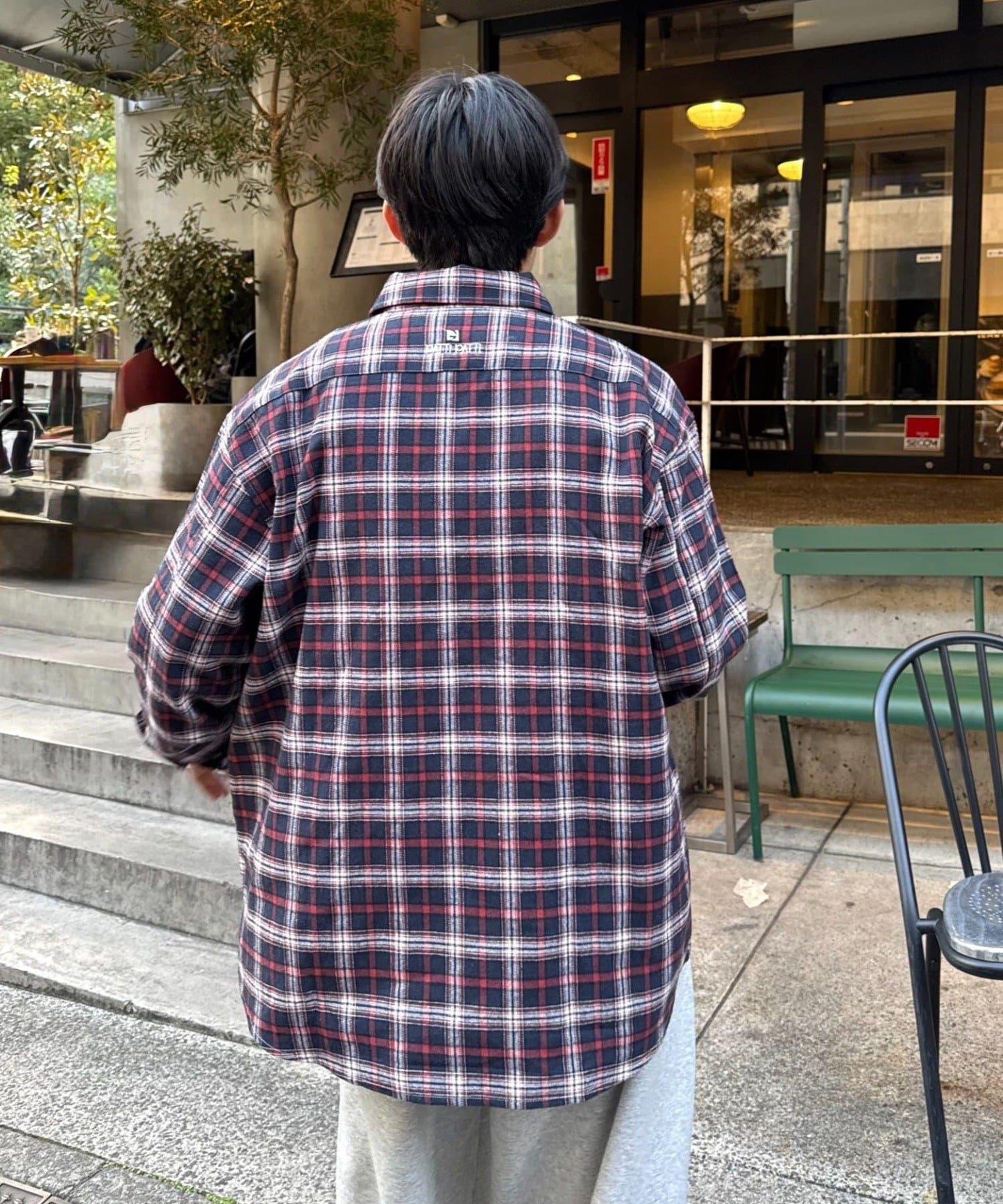 【PATTIPATTI】寬鬆格紋法蘭絨襯衫