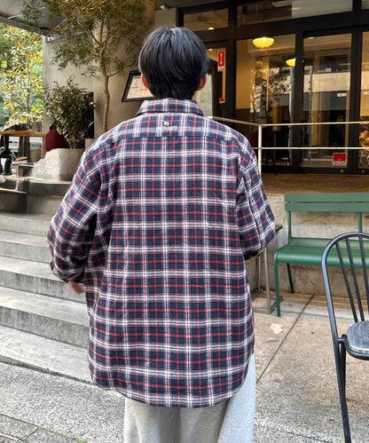 【PATTIPATTI】寬鬆格紋法蘭絨襯衫