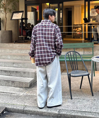 【PATTIPATTI】寬鬆格紋法蘭絨襯衫