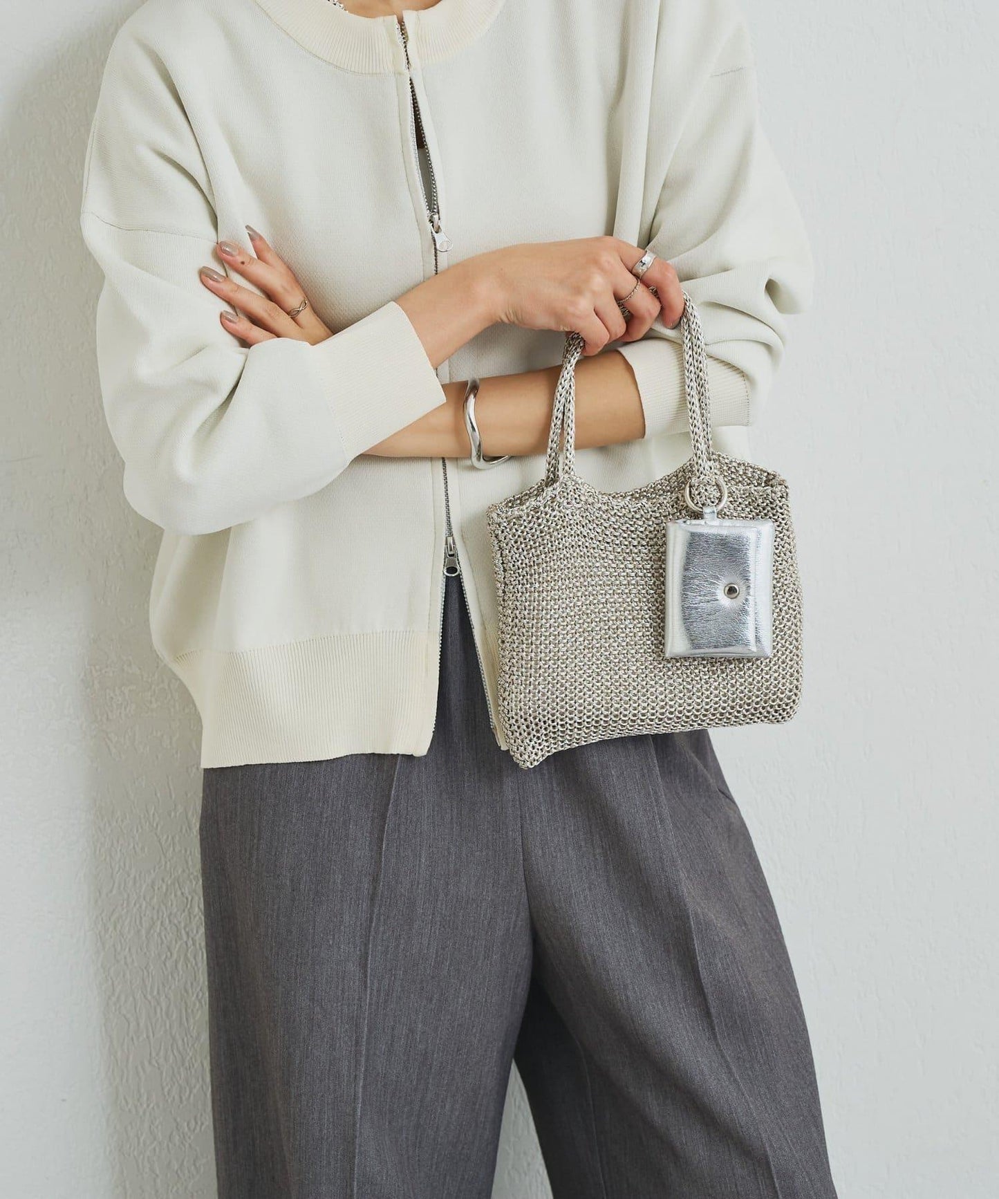 【cache cache】附耳機收納包亮絲迷你包