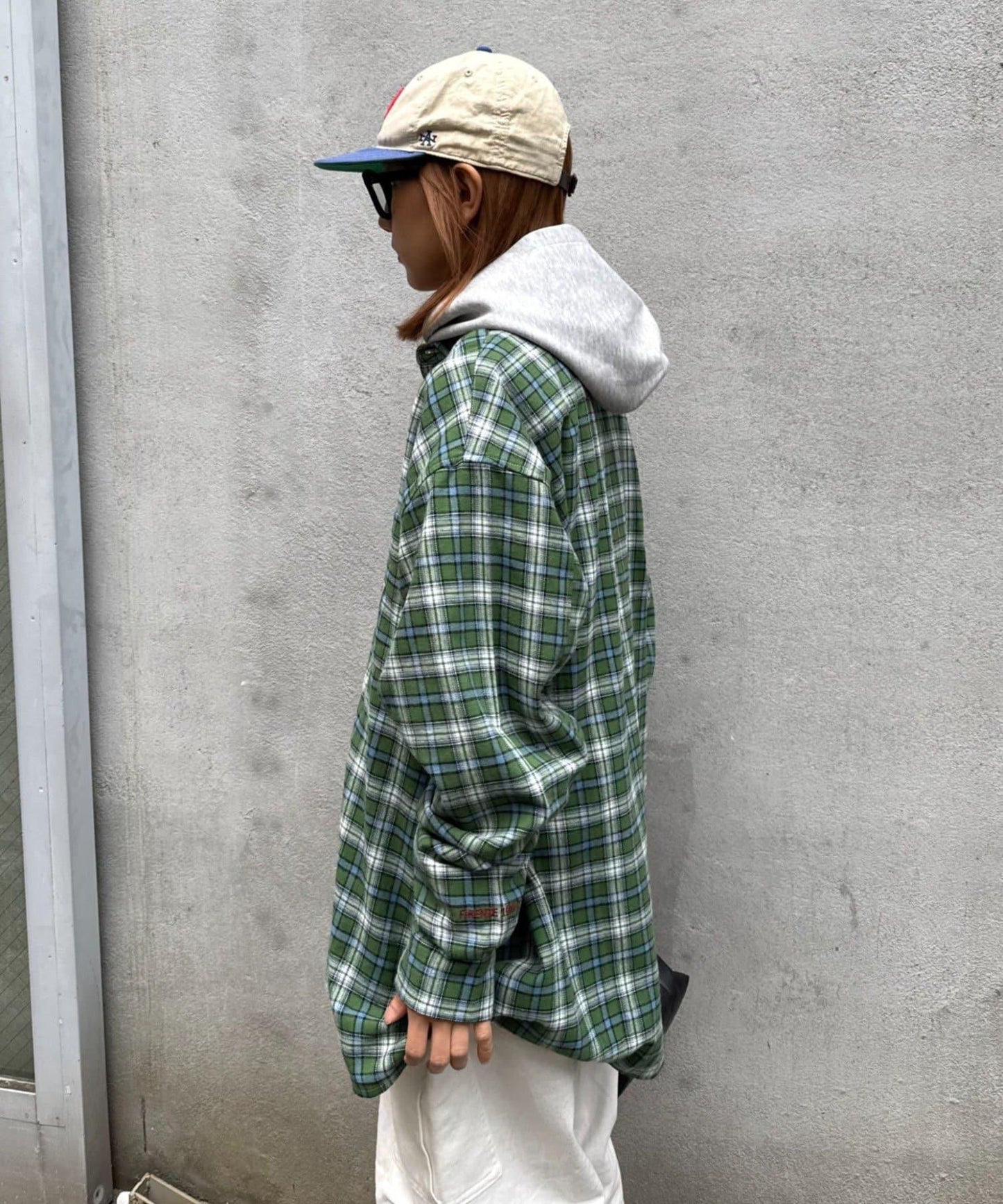 【PATTIPATTI】寬鬆格紋法蘭絨襯衫