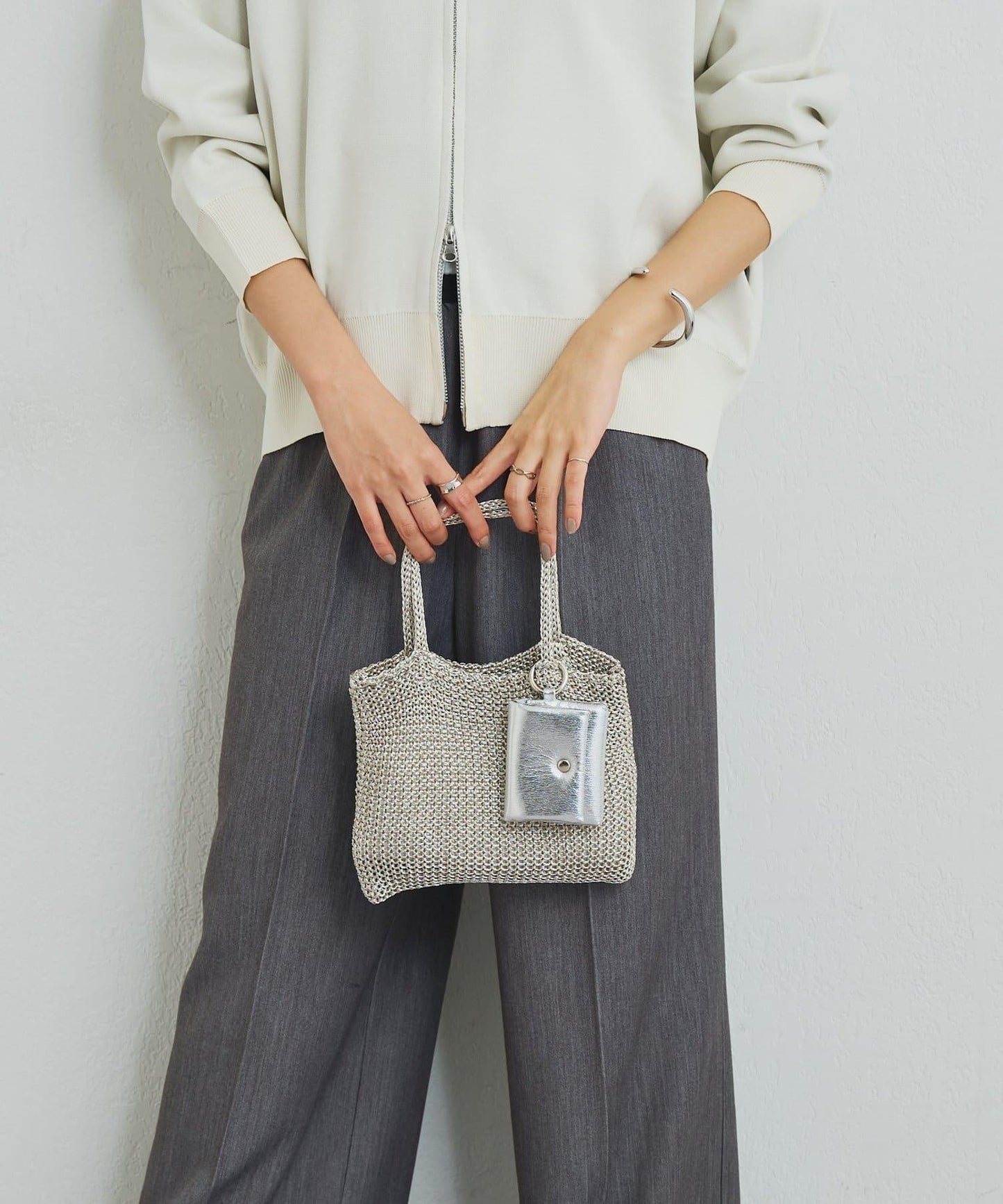 【cache cache】附耳機收納包亮絲迷你包