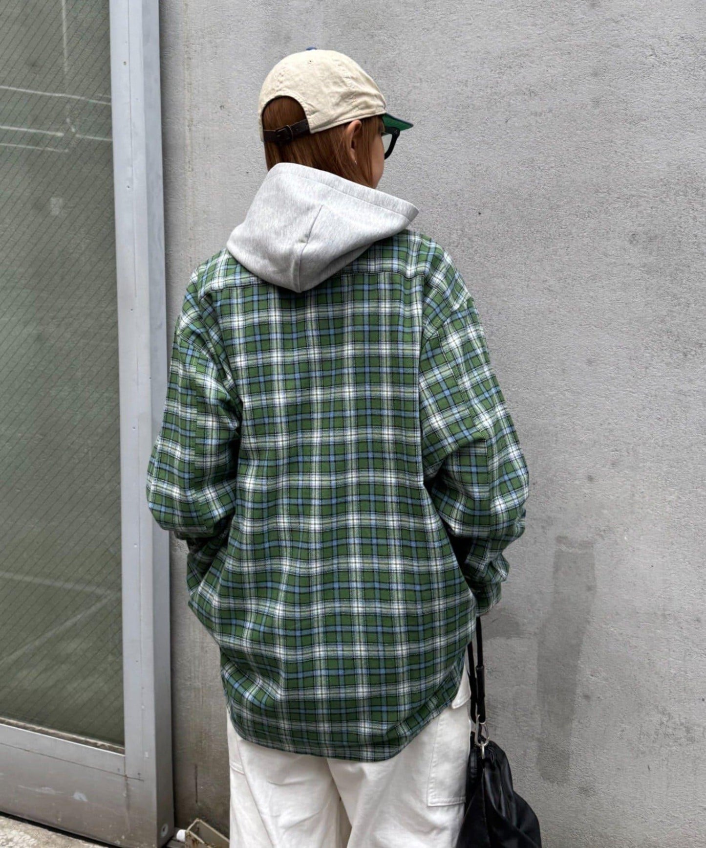 【PATTIPATTI】寬鬆格紋法蘭絨襯衫